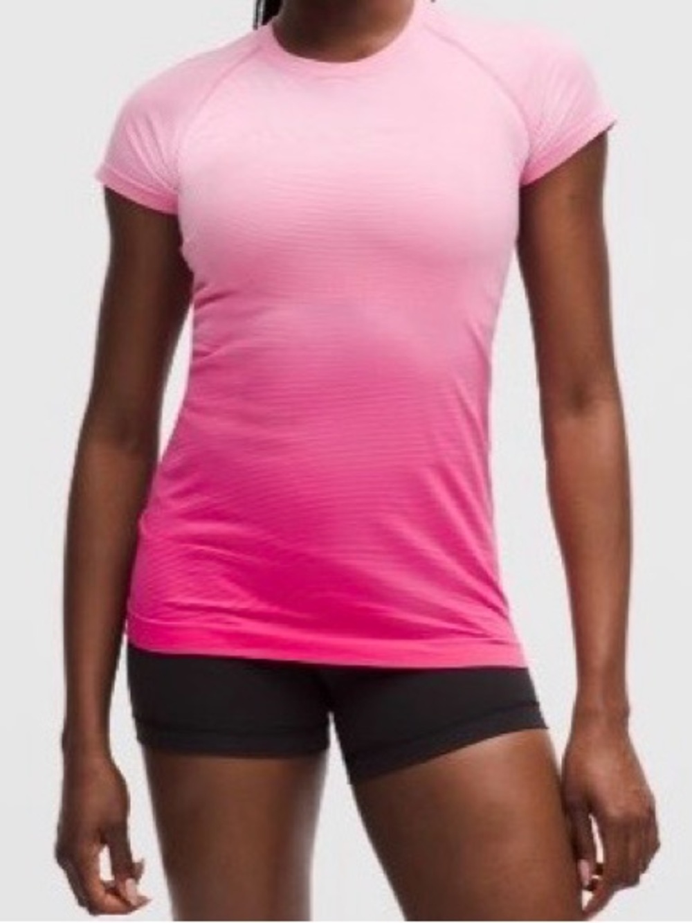 lululemon athletica Pink Ombre Short Sleeve Active Tee